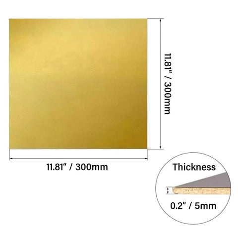 Top Shelf H62 Brass Sheet Metal Plate Sized At 300 Millimeters Square With A Heavy 5 Millimeter Cross Section Premium High Purity Alloy Stock.
