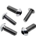 Premium Grade Five Titanium Hex Socket Round Head Bolts M10 X 20mm Pack Of Twenty Heavy Duty Fasteners displayed at various angles.