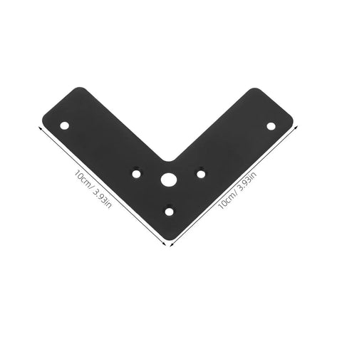 Built Tough L Shaped Corner Braces For Furniture Repair Stainless Steel Black 10 Pack showing dimensions and hole placement