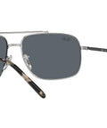 Dope Unisex Square Sunglasses RB3796 In Silver Blue, Full Rim Frames, angle view, 59 mm Lens Width, UV Protection, Lightweight Comfort