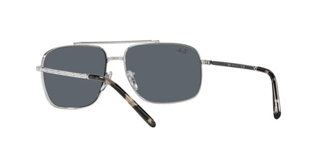 Dope Unisex Square Sunglasses RB3796 In Silver Blue, Full Rim Frames, angle view, 59 mm Lens Width, UV Protection, Lightweight Comfort