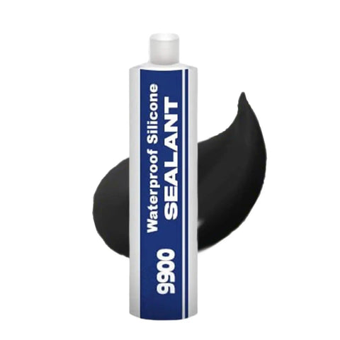 Heavy Duty Waterproof Sealant And Adhesive Glue Providing All Weather Protection For Multi Material Joint Sealing With Polymer Formula That Locks In Tight And Stays Rock Solid, 9900 silicone tube with black sealant.