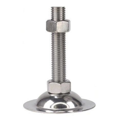 Heavy Duty Stainless Steel Furniture Levelers 8 Pack Adjustable M12 Thread Feet with smooth glide caps for furniture stability.