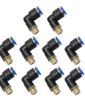 1/8 Inch L Fitting Connector Tube For 8mm OD Tire Changer Machines Pro Grade High Pressure Quick Connect Heavy Duty Steel Easy Install 10 Pack