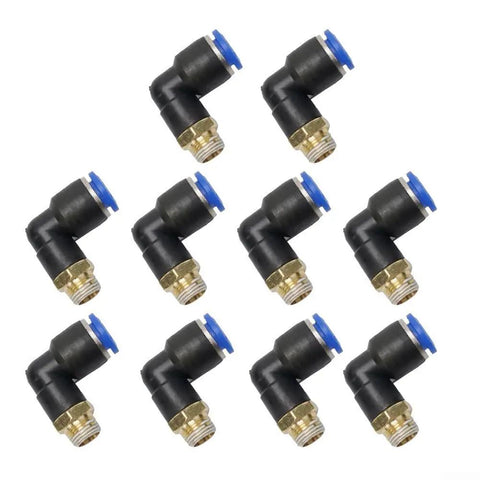 1/8 Inch L Fitting Connector Tube For 8mm OD Tire Changer Machines Pro Grade High Pressure Quick Connect Heavy Duty Steel Easy Install 10 Pack