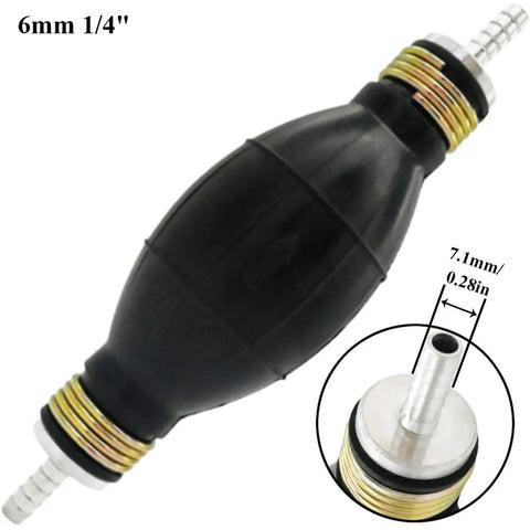 Six Millimeter And One Quarter Inch Rubber Fuel Transfer Vacuum Hand Primer Pump Bulb For All Fuels Marine Boats And Small Engines Tough Flexible Rubber Build For Long Lasting Performance, showing detailed end view