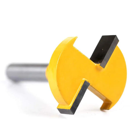 Premium T Slot Router Bit With 1 4 Inch Shank Made From Durable Cemented Carbide For Smooth Woodworking Projects And Perfect Grooves In Soft Wood Materials, close-up view.
