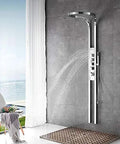 Heavy Hitter Copper Wall Mounted Shower System Rainfall Head Exposed Valve Five Spray Modes with pressurized water flow.