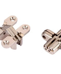 Hidden Concealed Cross Hinge Bearing 180 Degree Hinges Set For Boxes Windows Cabinets And Furniture Projects Silver Finish