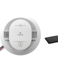 Hardwired Smoke And Carbon Monoxide Alarm With Voice Alerts, 10 Year Sealed Battery Backup, Interconnected Combo Fire And CO Detector, Model 30CUA10 V, UL Listed, with included cloth.