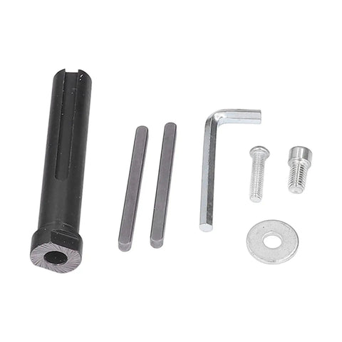 Pro Grade Burnishing And Polishing Attachment Kit For Angle Grinder M10 Wood And Metal Shine Tool components including shaft and hex key.