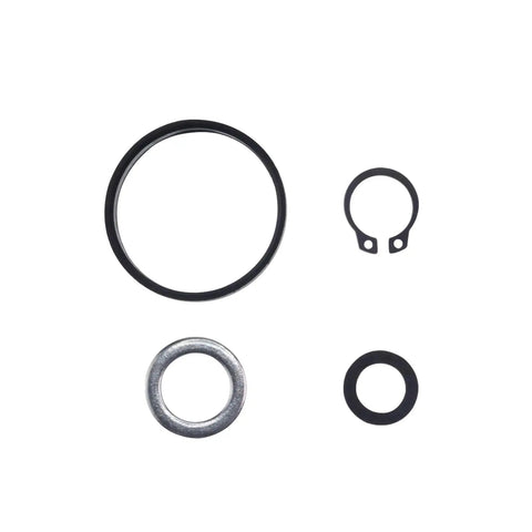 Kick Start Shaft Rebuild Kit For GY6 Scooters And ATVs aluminum rings and washers laid out on white background