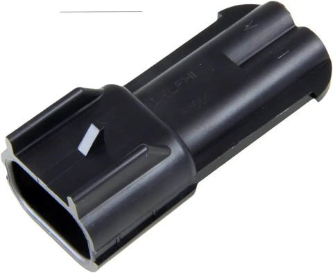Metri Pack 280 Series 2 Way Waterproof Connector Kit housing for auto and marine wiring, black plastic body close-up