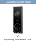 eufy Security Video Doorbell E340 front view with circular camera and black finish