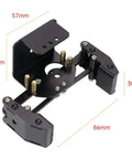 Beefy BigClaw Mechanical Gripper For DIY Robots, top view showing aluminum build and dimensions, servo not included.