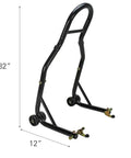 Sport Bike Front And Rear Lift Stand With Spool Style And Triple Tree Attachment, Fork Cradle Or Headlift Design, 32" height