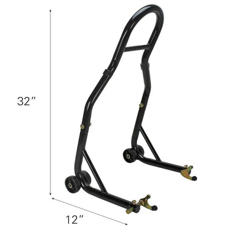 Sport Bike Front And Rear Lift Stand With Spool Style And Triple Tree Attachment, Fork Cradle Or Headlift Design, 32" height