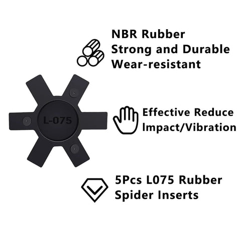 Flexible NBR Rubber Spider Insert For L Jaw Coupling L Jaw Coupler 5Pcs Center Insert Cushion And Shock Absorption Durable High Quality