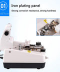 Heavy Duty Electric Lens Thinning Machine For Glasses Cutting And Grinding With Tungsten Steel Milling Cutter Fast Milling Speed For Resin And PC Lenses, showing the iron plating panel and internal mechanism.