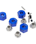 Beefed Up Aluminum 12mm Hex Wheel Hubs With Axle Pins And Nuts Replacement 1654 For 1/10 Scale RC Slash 4x4 Pack