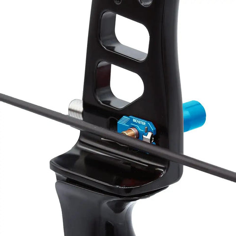 Archery Cushion Plunger And Arrow Rest Set With Ambidextrous Magnetic Rebound for Recurve Bow close-up on blue switchable mechanism