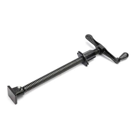 Beefy Heavy Duty 12 Inch Press Screw With Acme Thread And Crank Handle Steel Construction In Black Baked Enamel Removable Swivel Base