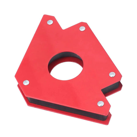 Heavy Duty 5 Inch Welding Magnetic Holder With Strong 75 Lbs Grip For Metal Fabrication Projects, red tooling fixture for pipe installation.