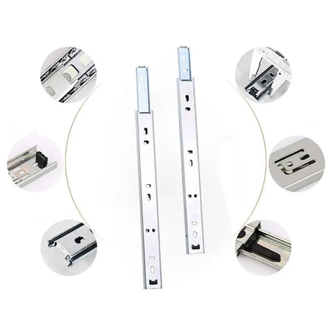 Stainless Steel Drawer Slides Two Way Soft Close Ball Bearing Track For Cabinets Heavy Duty 16 Inch Pack Of 2 Durable Quiet Drawer Runners