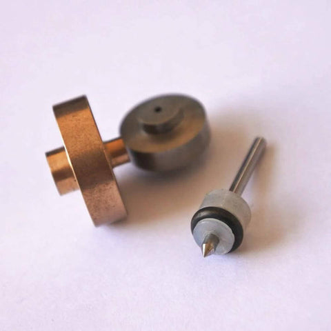 On/off valve repair parts set for OmniJet III waterjet; brass valve body and piston with rubber seal