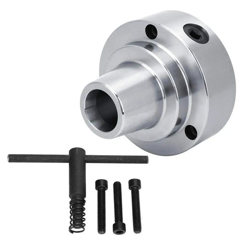 Heavy Duty 5C Collet Chuck For Lathe Machines With 0.0006 TIR Precision Accuracy And Durable Machined Construction showing collet chuck and accessories.