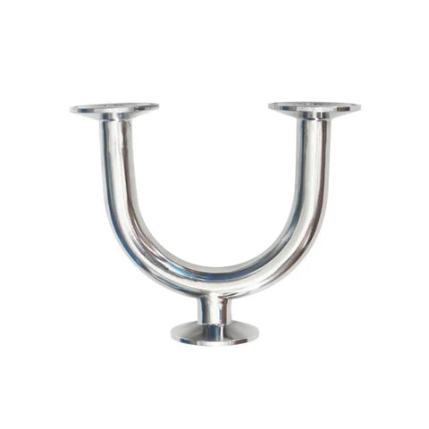 1.5 Inch Tri Clamp U Sweep Bend Pipe 3 Way Tee Tube Fitting Fabricated From Grade 304 Stainless Steel for brewing setups.