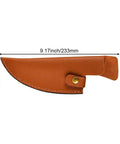Leather Knife Sheath For Japanese Knives And Chef Knives And Boning Knives Durable Portable Knife Holder Bag shown with dimensions