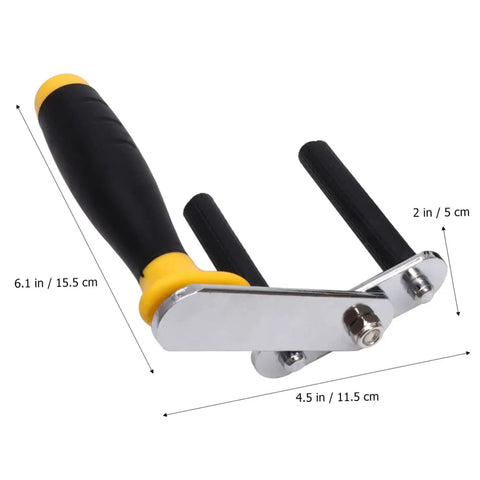 One Pair Gypsum Board Lifter And Plasterboard Carrier With Wide Grip showing a chrome clamp with padded handle and rubber grips.