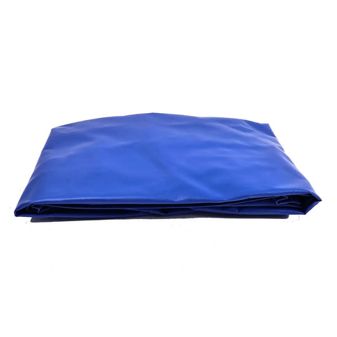 Rugged Waterproof Control Box Cover For Boom Lift Platforms, blue PVC fabric, folded, heavy duty protection from elements.
