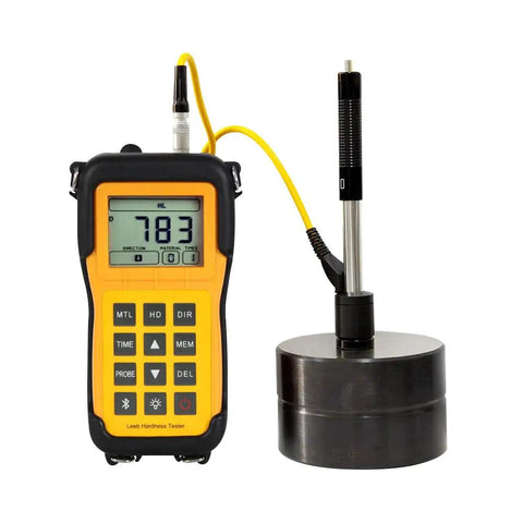 Portable Leeb Hardness Tester LM100 With D Type Impact Device And D Test Block, Measures HB HRC HRB HV HS HL And Sigma B, Easy One Click Conversion, USB Data View Software, 100 Data Groups Storage, Shop Floor Ready Calibration Block
