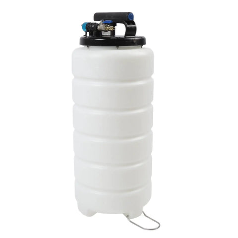 Must-Have 15L Oil Extractor Pump For Quick Auto Fluid Changes! White tank with black cap and handle for easy fluid extraction.