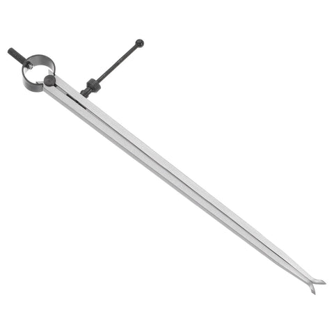 Angled side view of HARFINGTON 12-inch steel spring-inside caliper for wood turning lathe work with adjustable screw