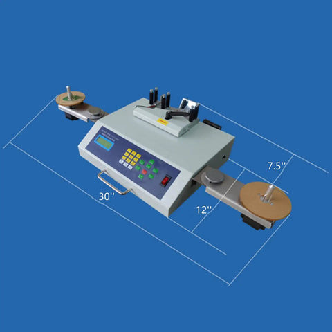 SMT SMD Component Counter 110V 25W Auto Counting Machine With LCD Display And Leak Detection showing size and belt wheels