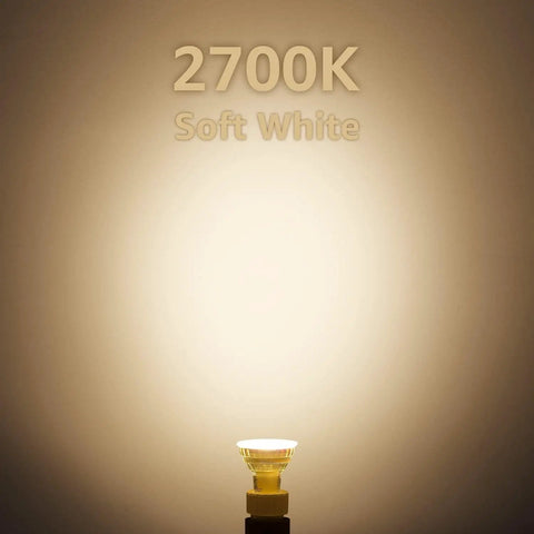 GU10 LED Spotlight Bulbs, 5.5W Dimmable, 50W Equivalent illuminating 2700K Soft White Glow, warm light display
