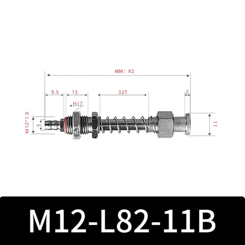 M12 Series Big Head Silicone Vacuum Suction Cup Holder For Industrial Pneumatic Fixtures dimensions and specifications diagram.