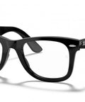 Unisex RX4340V Wayfarer Ease Prescription Eyewear Frames Black Demo Lens 50mm Rx Ready Square Eyeglasses For Men And Women
