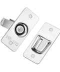Door Hasp Latch 90 Degree Stainless Steel Safety Angle Locking Latch for Push Sliding Barn Doors, Satin Nickel, 304 SS