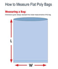 How to Measure Flat Poly Bags diagram shows length L and width W for Heavy Duty Clear Plastic Poly Bags 48x60 Open Top For Storage Packaging Party Favors Gifts And More 6 Mil Puncture Resistant Bags For Parts Tools And DIY Projects Case Of 25