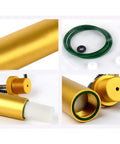 Heavy Duty 4500 Psi Pcp Compressor Oil Water Separator With Reusable Washable Element showing gold filter housing and O-rings.