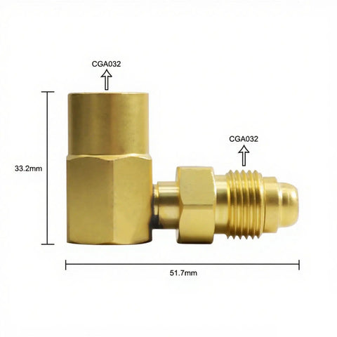 Right Angle Welding Tool With Enhanced Transfer And Easy Assembly, 90 Degree Elbow, 51.7mm x 33.2mm brass connector for tight spaces