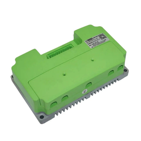 Heavy Duty Nd72260 Electric Motorcycle Controller 260A Bldc Programmable with USB cable in bright green casing.