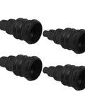 4 Piece Rubber Cable Grommet Kit For Vehicle Cable Management Universal Car Wire Boot With Vibration Reduction And UV Protection Keeps Wire Bundles Safe For Car Geeks Easy Install And Quick Access, four black rubber grommets