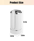 Dimensions of On The Go 5 Gallon Water Dispenser Pump With USB Type C Charging Foldable Spout Digital Display in white, 5.1x2.6 inches
