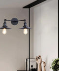 Badass Industrial Vintage Dual Light Wall Sconce Featuring Adjustable Metal Arms For Instant Room Upgrades Rock Solid Construction Easy Install In Sleek Matte Black Finish