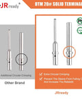 Comparison of Deutsch DTM Connector Kit solid terminals with circular crimping for reliable electrical connections.